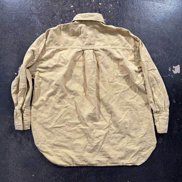 Zara Button Up Collared Shirt Yellow Color Size Small Essential Preppy Used - Picture 7 of 11